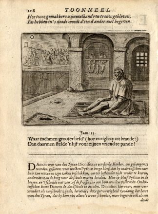 Antique Print-COMRADE-LOYALTY-DAMON-PYTHIAS-Vondel-1661