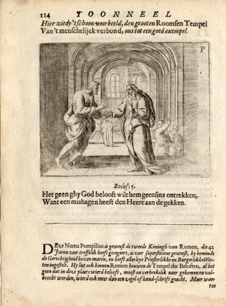 Antique Print-ROME-TEMPLE OF PROMISES- Vondel-1661