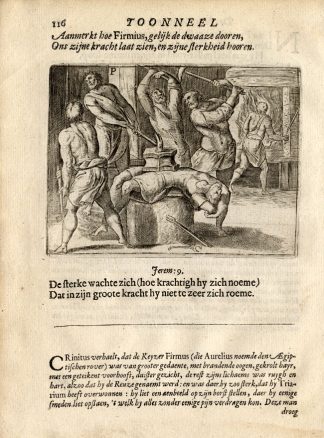Antique Print-FIRMIUS-STRENGHT-POWER- Vondel-1661