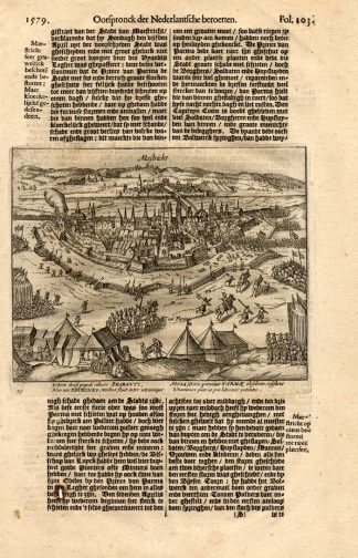 Antique History Prints-MAASTRICHT-SIEGE-VIEW-Bor-1621