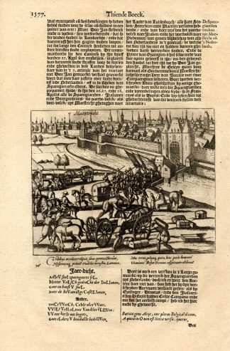 Antique History Prints-MAASTRICHT-SPANISH-VIEW-Bor-1621