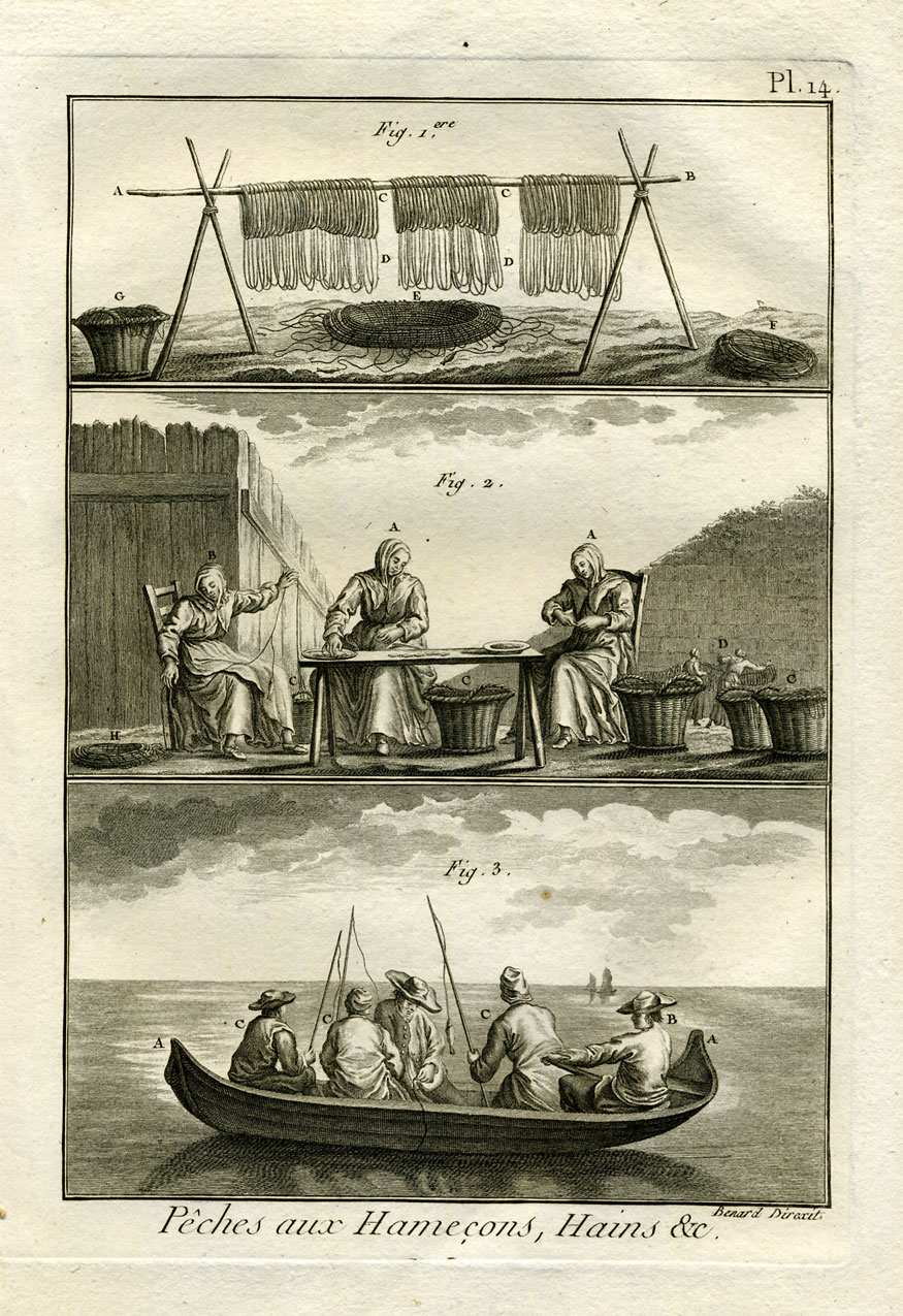 , Antique Fishing Print-REPAIR-ROD-Panckoucke-1793, Pictura Antique Prints