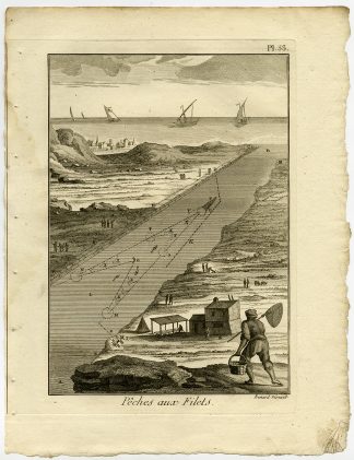Antique Fishing Print-CANAL-FYKE-Pl. 53-Panckoucke-1793