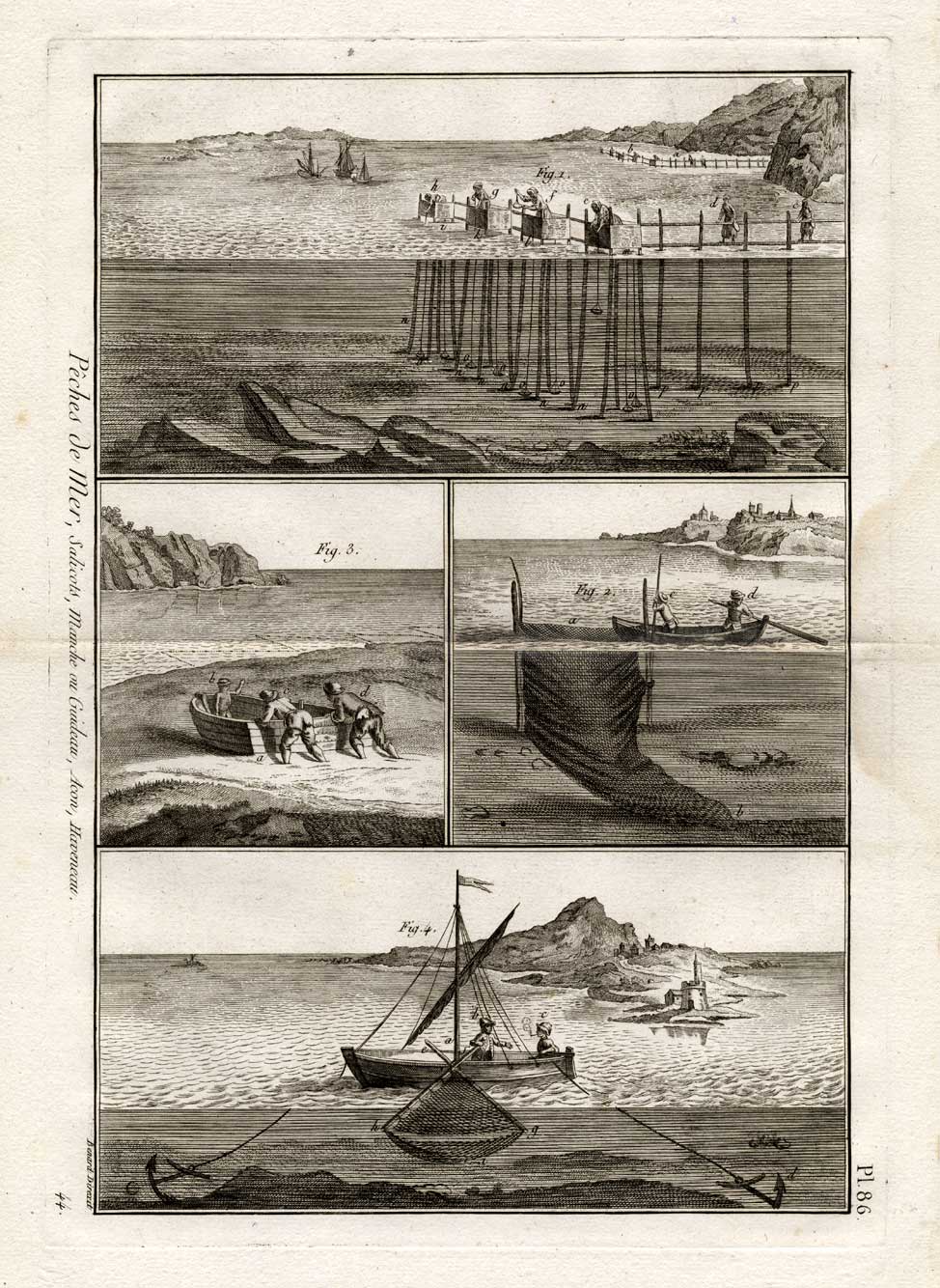 , Antique Fishing Print-SALICOTS-ACON-Panckoucke-1793, Pictura Antique Prints