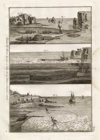Antique Fishing Print-NETS-TRAP-Panckoucke-1793