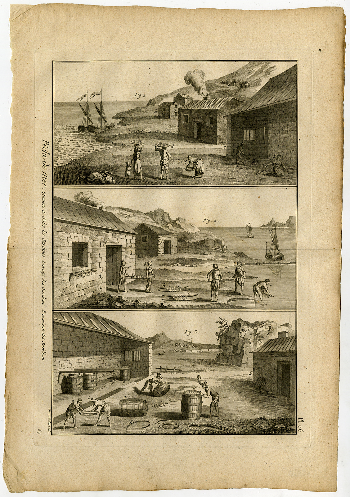 , Antique Fishing Print-SARDINES-SALTING-Pl. 96-Panckoucke-1793, Pictura Antique Prints