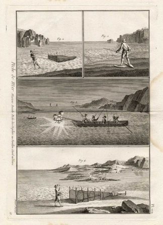 Antique Fishing Print-NETS-GARFISH-Panckoucke-1793