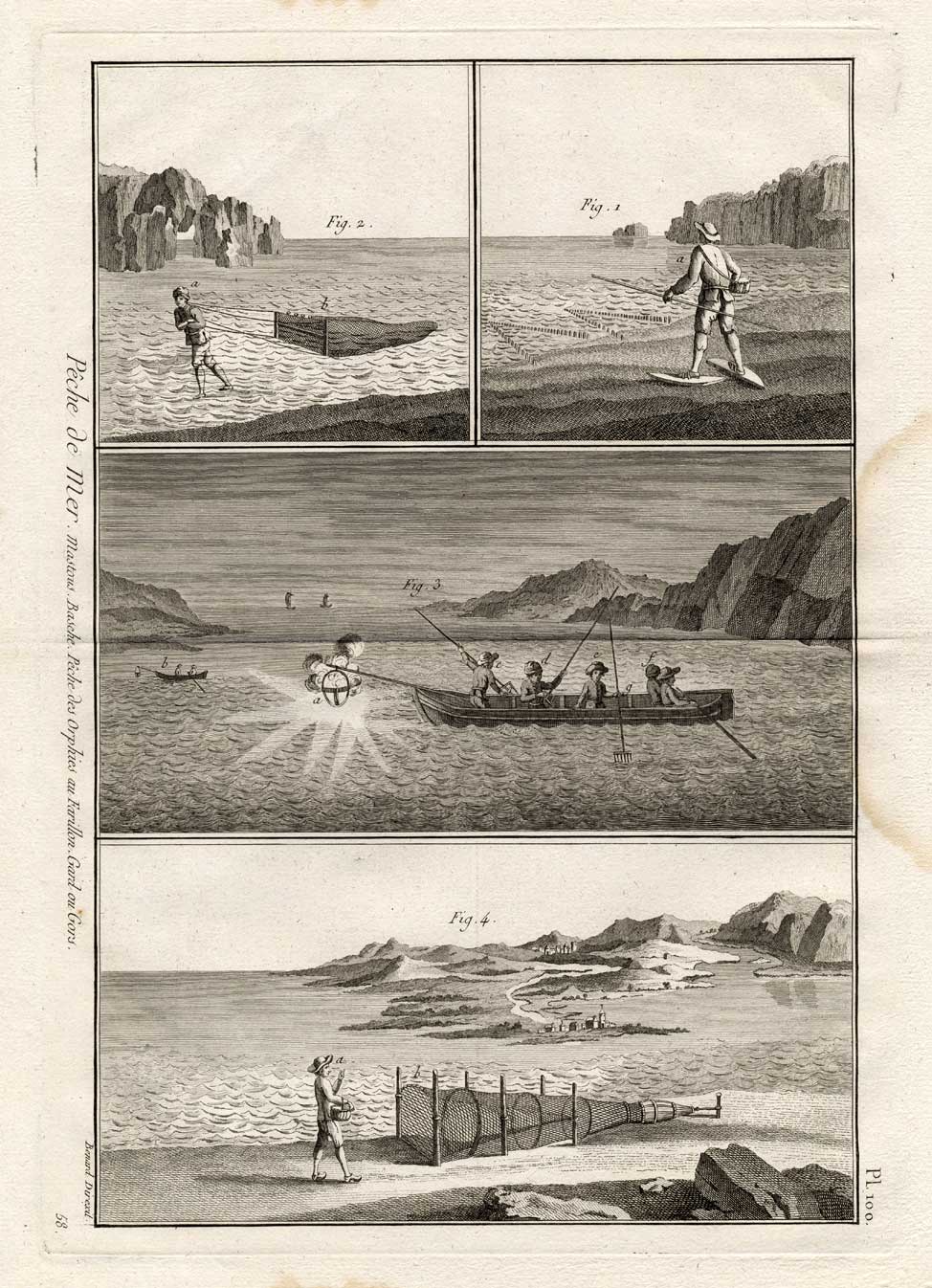 , Antique Fishing Print-NETS-GARFISH-Panckoucke-1793, Pictura Antique Prints