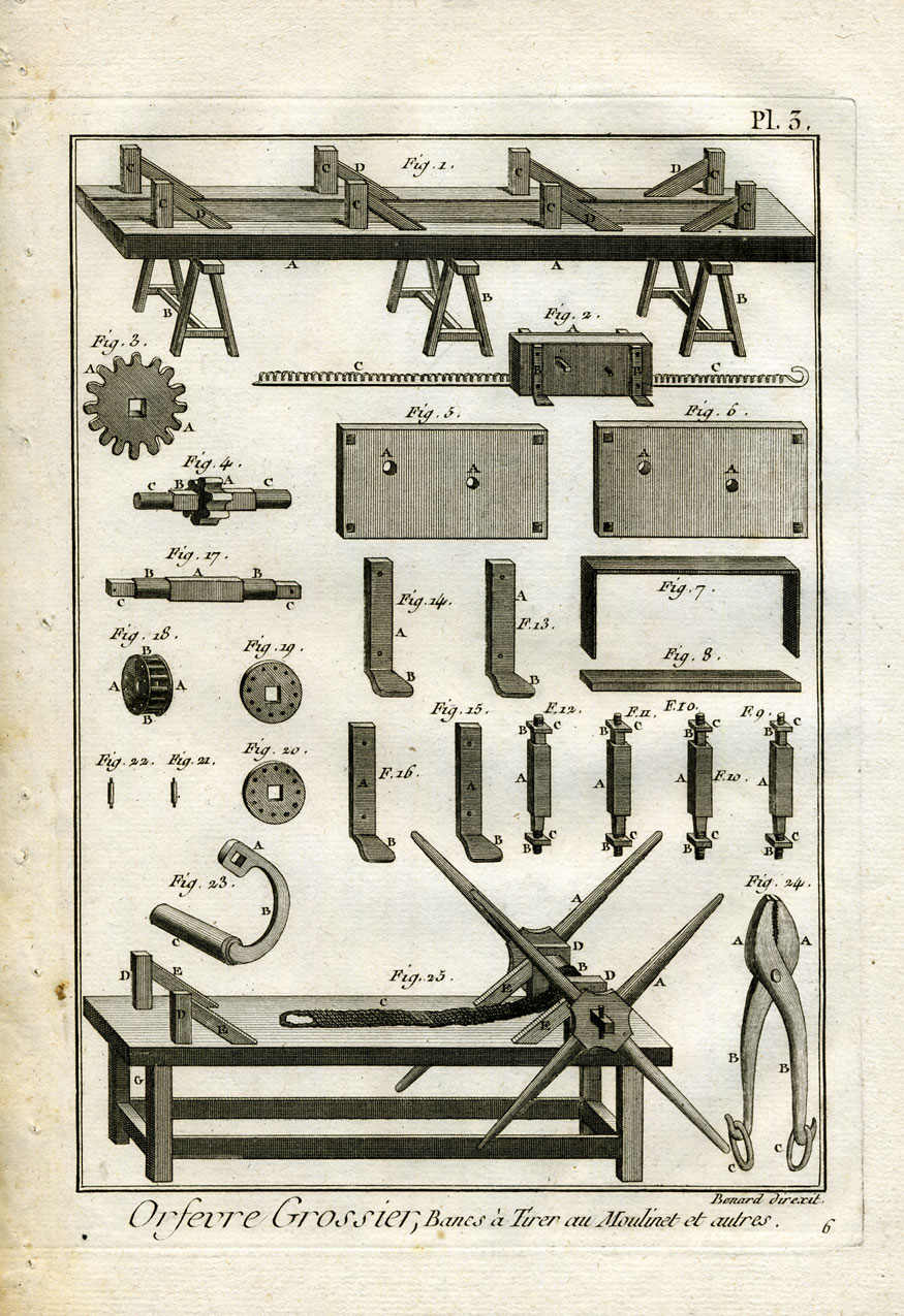 , 12 Antique Prints-GOLDSMITH-METAL-Panckoucke-1782, Pictura Antique Prints