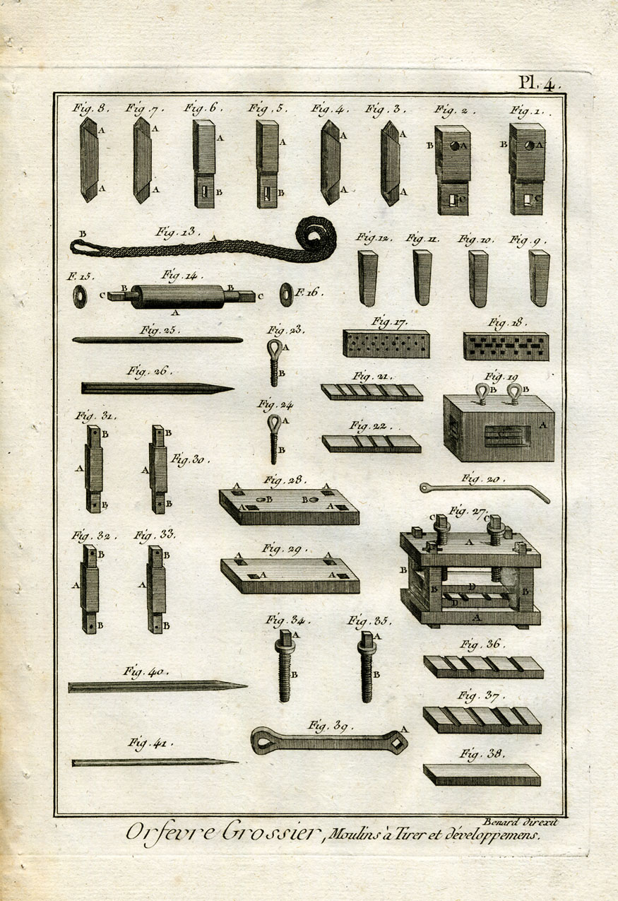 , 12 Antique Prints-GOLDSMITH-METAL-Panckoucke-1782, Pictura Antique Prints