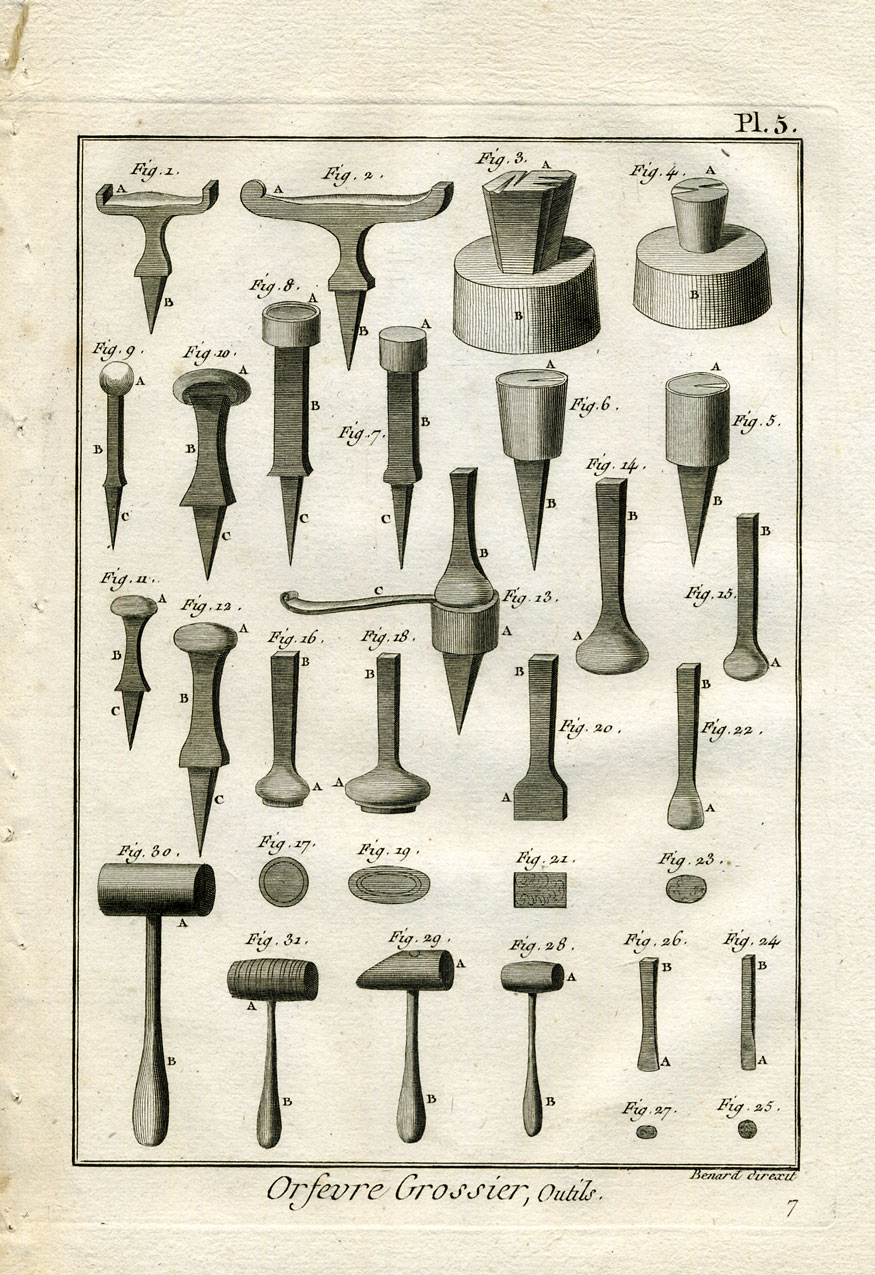 , 12 Antique Prints-GOLDSMITH-METAL-Panckoucke-1782, Pictura Antique Prints