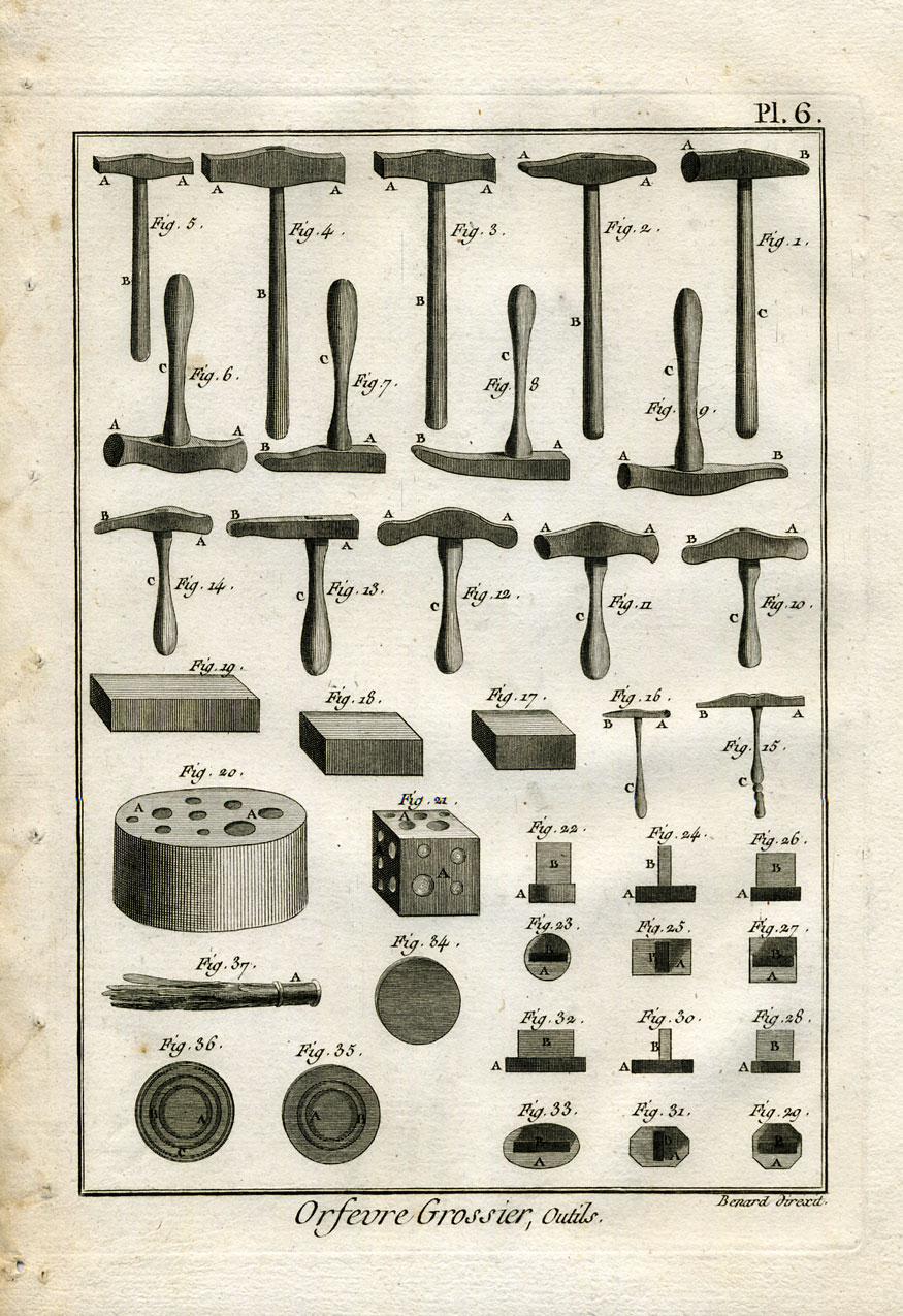 , 12 Antique Prints-GOLDSMITH-METAL-Panckoucke-1782, Pictura Antique Prints