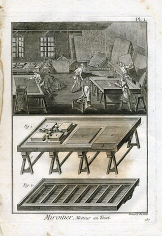 8 Antique Prints-MIRROR MAKER-Panckoucke-1782