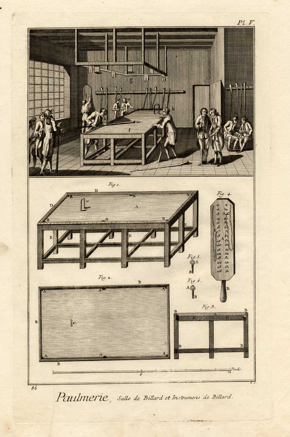 , Antique Print-BILLIARDS-SNOOKER-Panckoucke-1769, Pictura Antique Prints