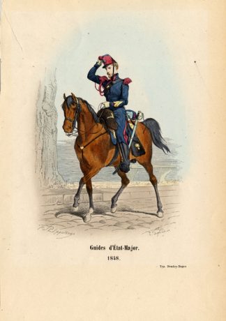 Antique History Print-ARMY-CAVALRY SCOUT-FRANCE-GUIDE-HORSE-1852
