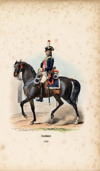Antique HistoryPrint-ARMY-FRANCE-GENDARMERIE-HORSE-1852