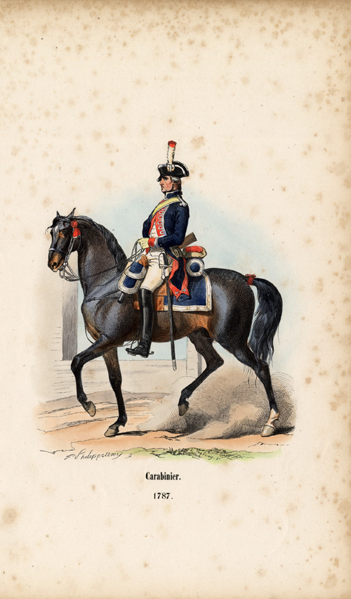 , Antique HistoryPrint-ARMY-FRANCE-GENDARMERIE-HORSE-1852, Pictura Antique Prints