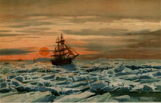 Antique Print-MIDSUMMERNIGHT-ICE SEA-SHIP-Meyers-1897