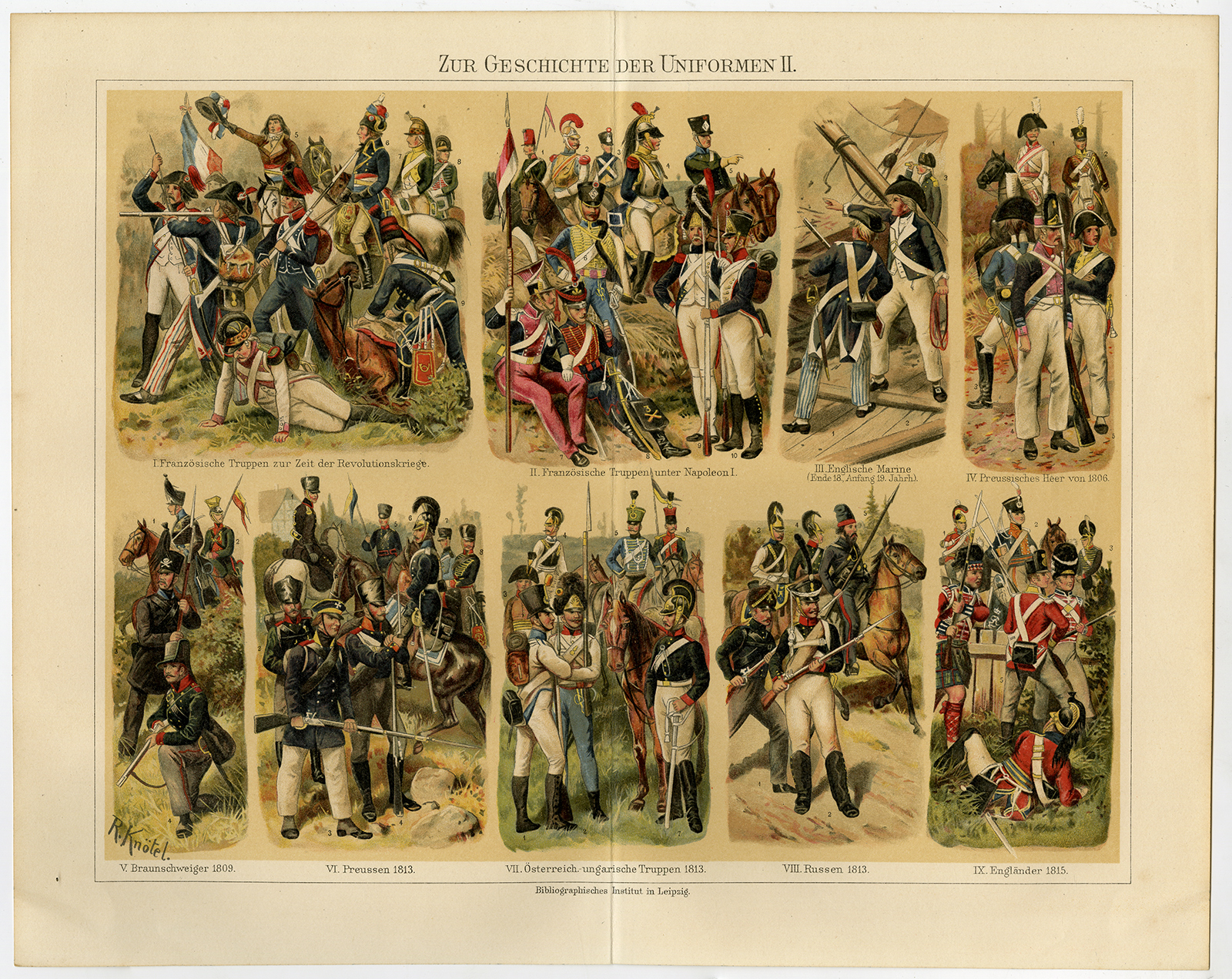 , Antique Military Prints-SOLDIER-UNIFORM-Plate II-Meyers-1897, Pictura Antique Prints