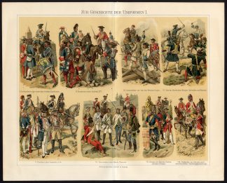 Antique Military Prints-SOLDIER-UNIFORM-Meyers-1897