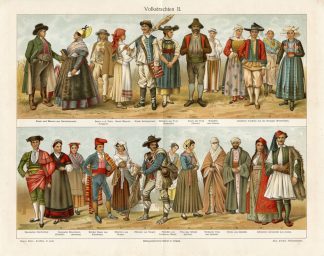 Antique Prints-NATIONAL COSTUME-EUROPE-Meyers-1897