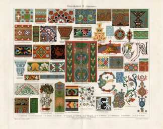 Antique Prints-ORNAMENTS-MIDDLE AGES-Meyers-1897