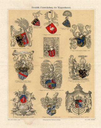 Antique Prints-HERALDRY-SYMBOL ART-Meyers-1897