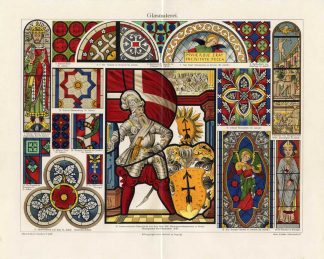 Antique Prints-STAINED GLASS-PAINTING-Meyers-1897