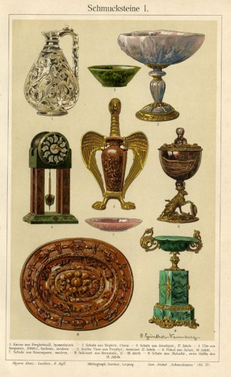 Antique Prints-GEMS-SHELLS-CUP-CLOCK-CHINA-Meyers-1900