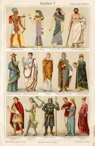 Antique Prints-COSTUMES-KING-QUEEN-EMPEROR-Meyers-1900