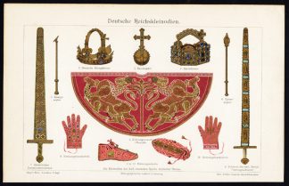 Antique Prints-GERMANY- CROWN JEWELS-CROWN-Meyers-1900