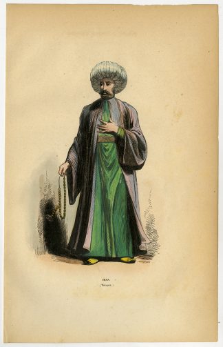 Antique Print-IMAM-ISLAM-MUSLIM-RELIGIOUS LEADER-MISBAHA-TASBIH-Wahlen-1844
