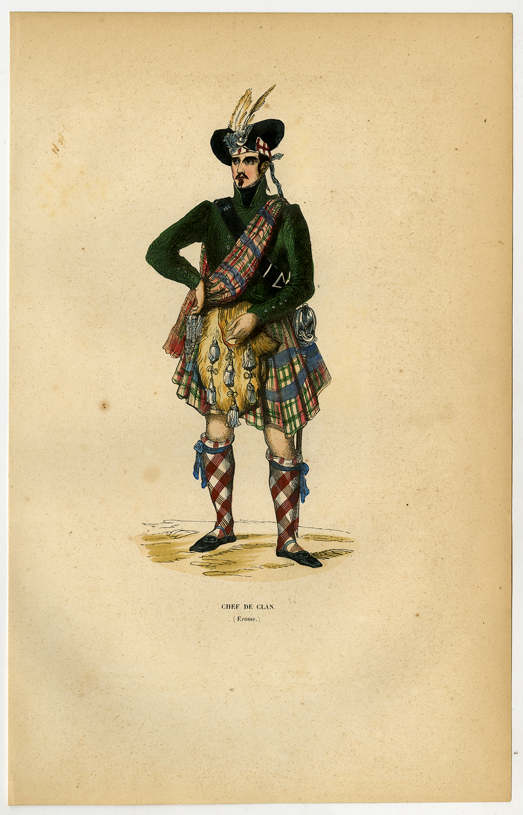 , 3 Antique Prints-GREAT BRITAIN-COSTUME-SMUGGLER-ALDERMAN-CHIEF-Wahlen-1844, Pictura Antique Prints