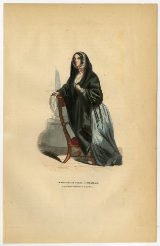 Antique Print-BELGIUM-BRUSSELS-MOURNING HABIT-Wahlen-1844