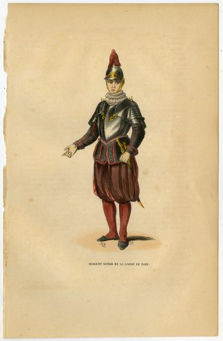 Antique Print-PONTIFICAL SWISS GUARD-SERGEANT-VATICAN-ITALY-Wahlen-1844