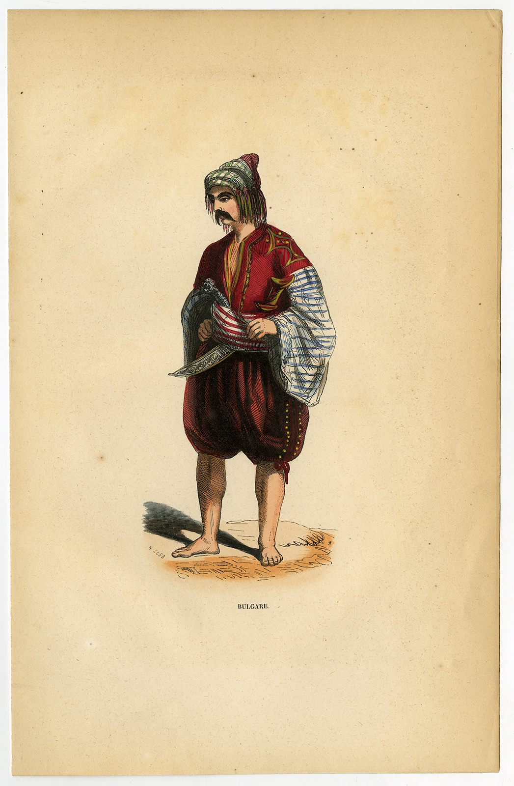 Jbo031 416x636 Antique Print-BULGARIA-MAN-FASHION-TRADITIONAL COSTUME-Wahlen-1844