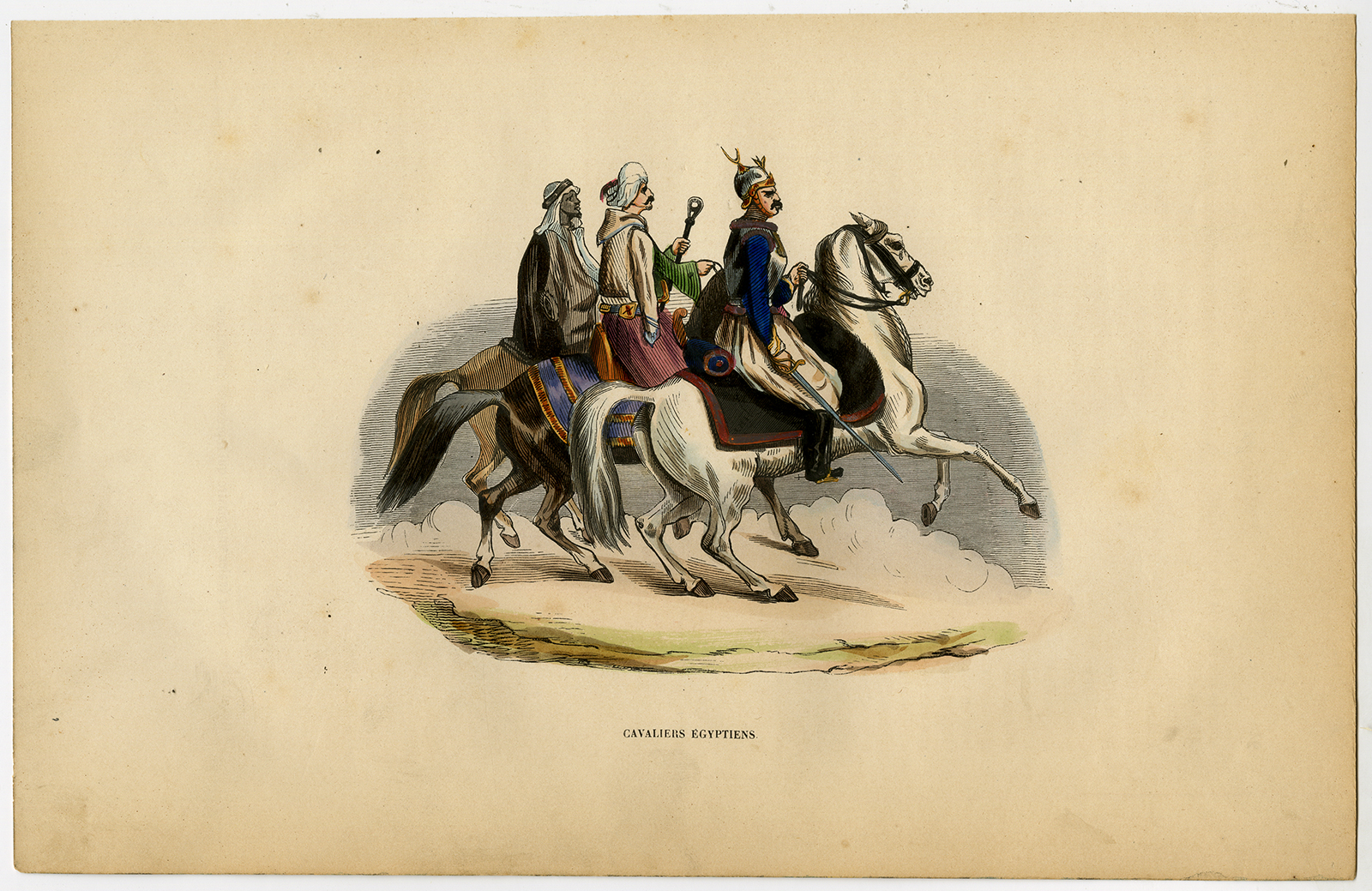 Jbo035 416x270 2 Antique Prints-EGYPT-FASHION-COSTUME-CAVALRY-WOMEN-RICH AND POOR-Wahlen-1844 - Image 2