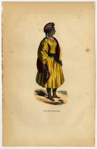 Antique Print-LIBYA-AFRICA-COSTUME-FASHION-YOUNG WOMAN-Wahlen-1844