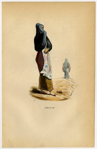Antique Print-SOUTH AMERICA-LIMA-PERU-WOMAN-Wahlen-1844
