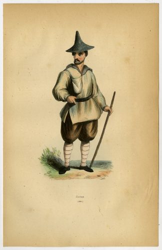 Antique Print-KOREA-ASIA-COSTUME-MAN-Wahlen-1844