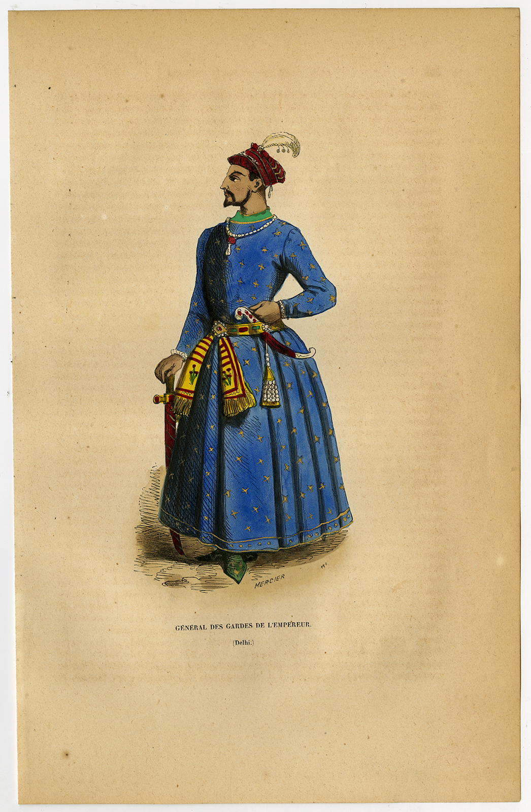 , 3 Antique Prints-INDIA-RAJ-EMPEROR-GENERAL-GROOM-COSTUME-WEDDING-Wahlen-1844, Pictura Antique Prints