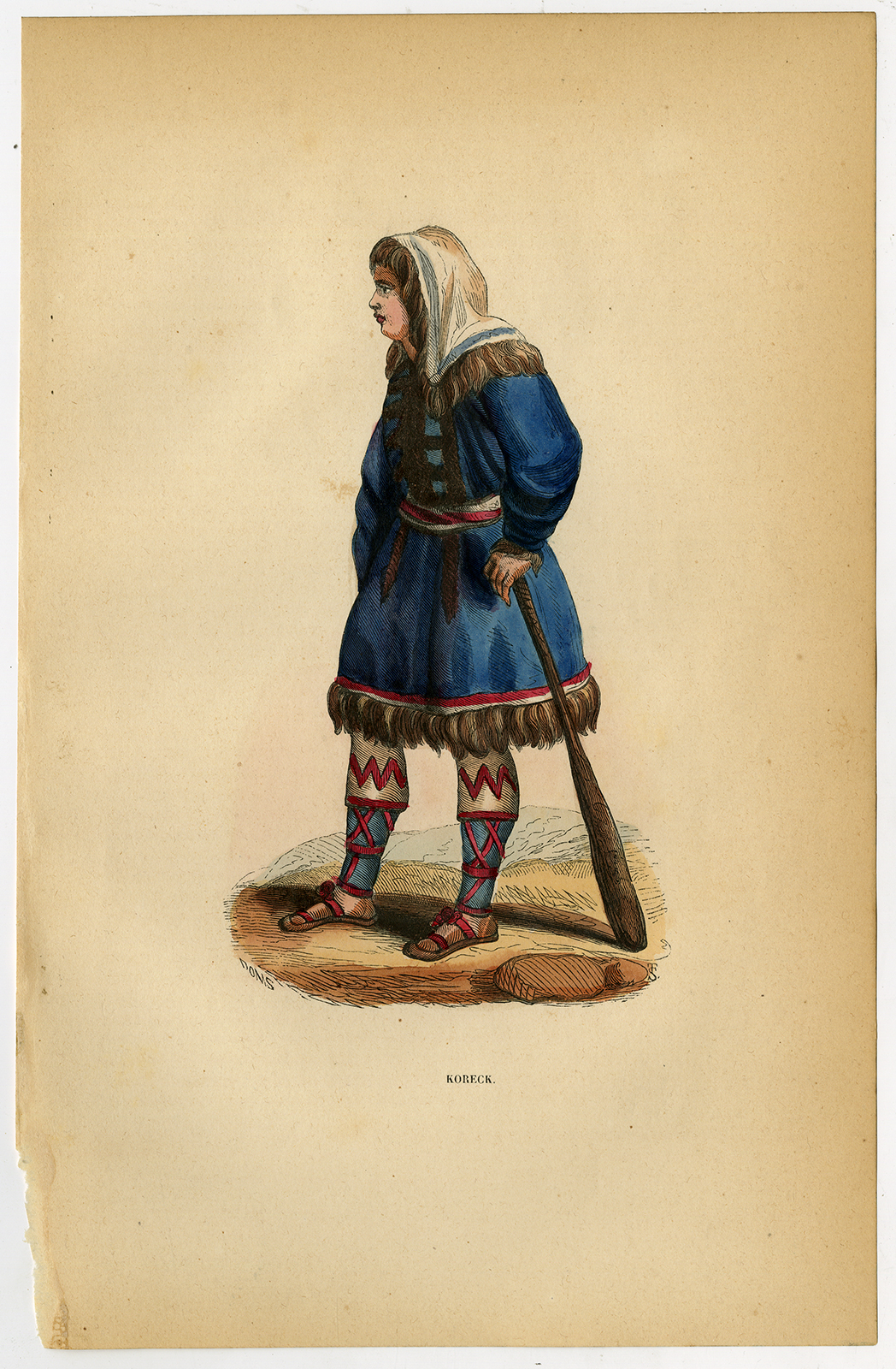 , Antique Print-KORECK-KEREK-COSTUME-TRADITIONAL-RUSSIA-CHUKCHI-Wahlen-1844, Pictura Antique Prints