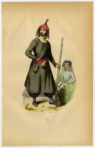 Antique Print-KURDISH-COSTUME-TRADITIONAL-KURDISTAN-TURKEY-Wahlen-1844