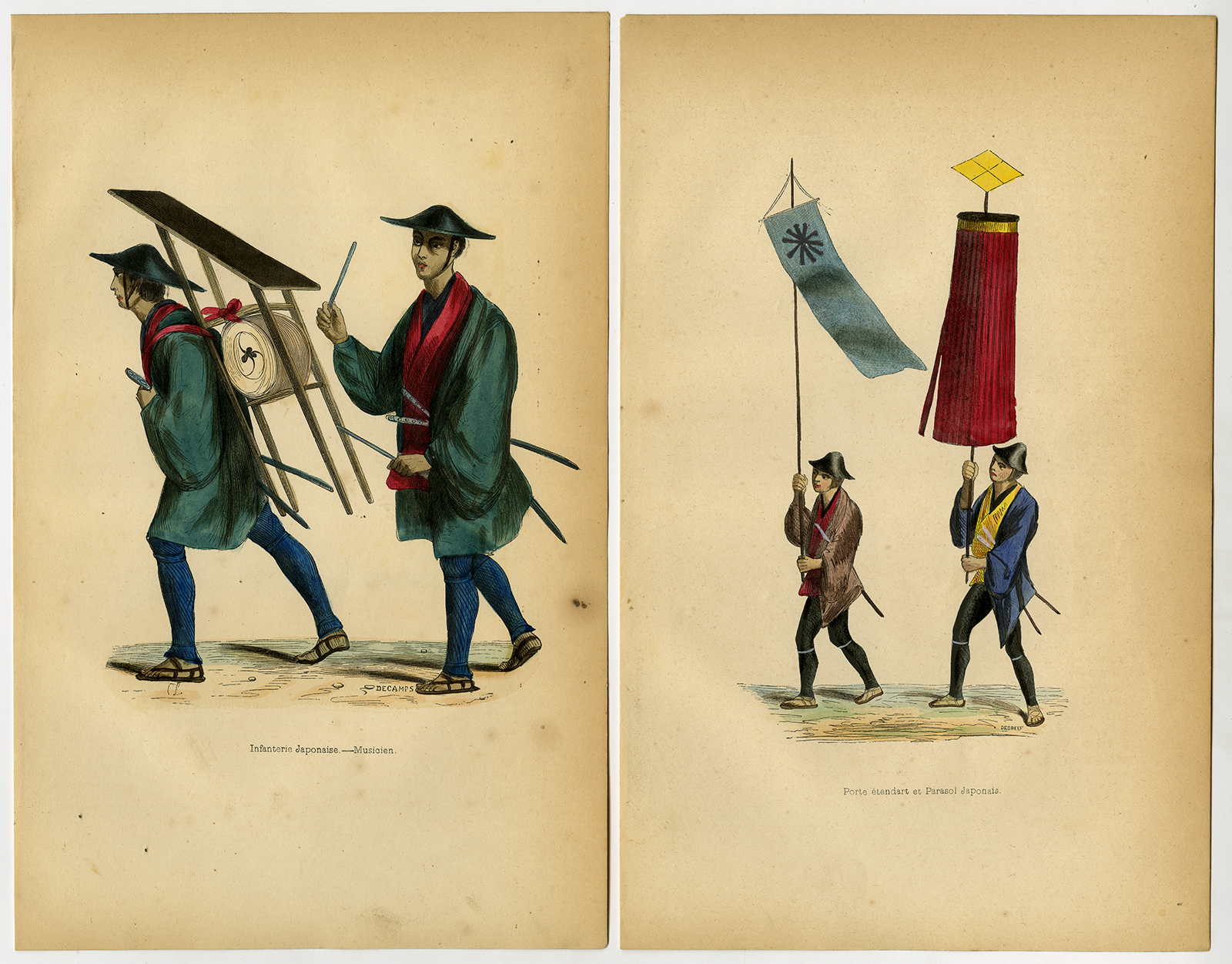 Jbo115 416x326 7 Antique Prints-MILITARY-JAPAN-COSTUME-GENERAL-MUSICIAN-CAVALRY-Wahlen-1844 - Image 3