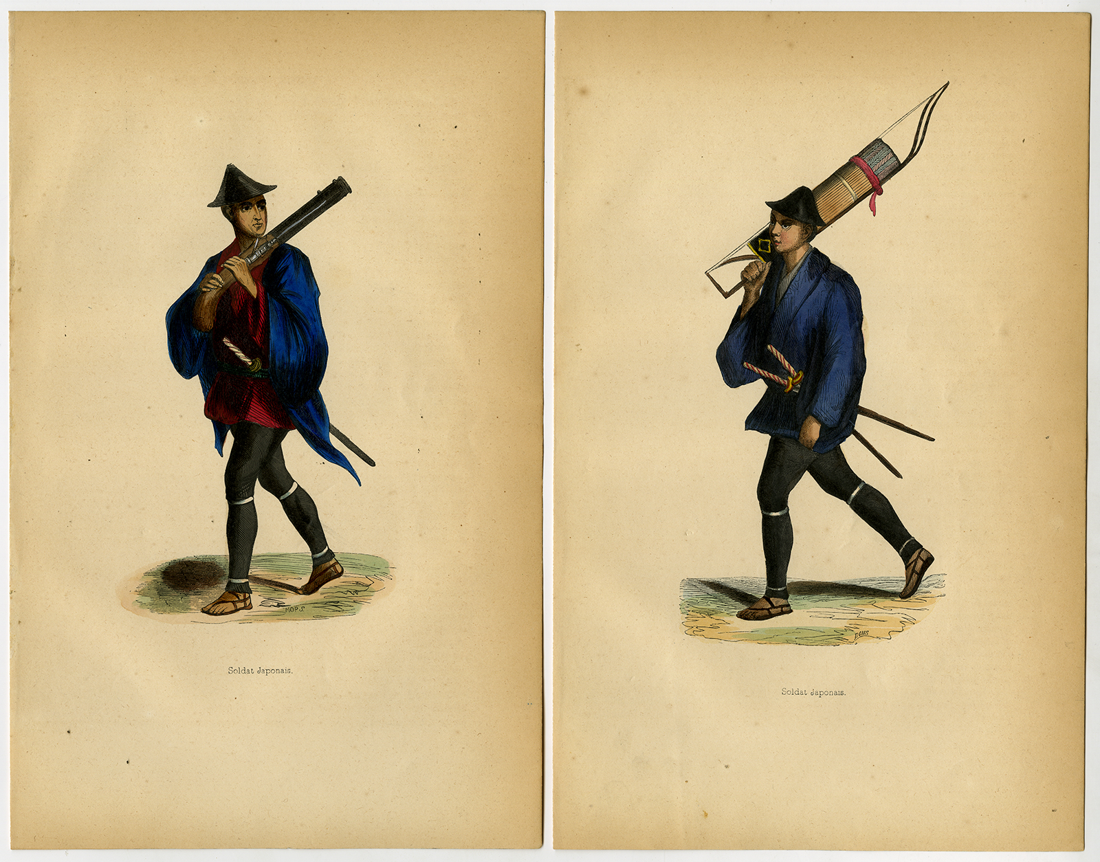 Jbo116 416x326 7 Antique Prints-MILITARY-JAPAN-COSTUME-GENERAL-MUSICIAN-CAVALRY-Wahlen-1844 - Image 2