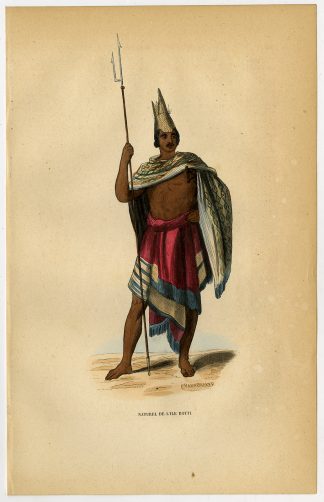 Antique Print-ROTE ISLAND-INDONESIA-FISHING SPEAR-COSTUME-Wahlen-1844