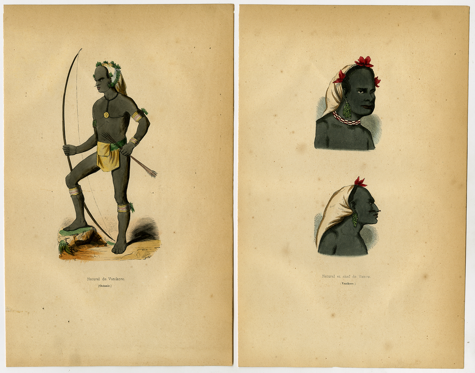 Jbo140 416x327 2 Antique Prints-VANIKORO-WARRIOR-CHIEF-NATIVE-SOLOMON-Wahlen-1844