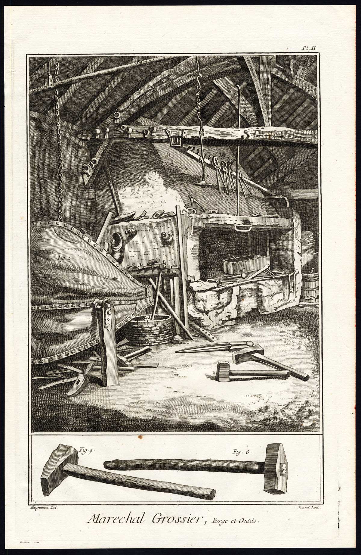 Lb5902 416x639 10 Antique Prints-WHEELWRIGHT-SMITH-TOOLS-REPAIR-FORGE-Diderot-Benard-1751 - Image 2
