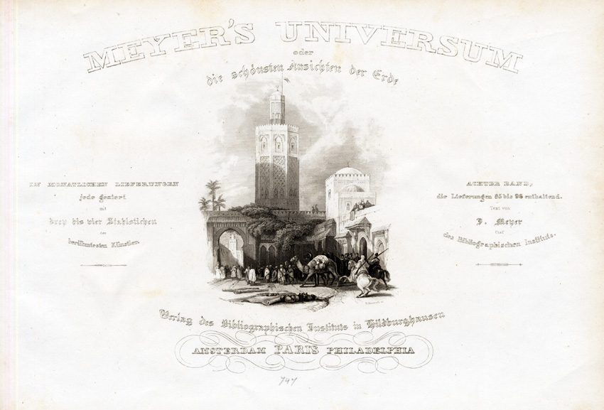 , Antique Print-TETOUAN-MOROCCO-TITLE PAGE-Meyer’s Universum-1840, Pictura Antique Prints