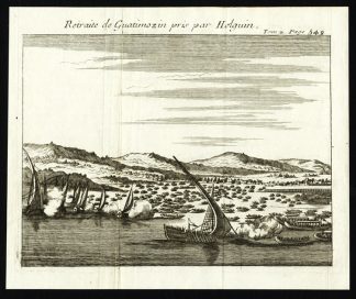Antique Print-MEXICO-HOLGUIN-GUATIMOZIN-CUAUHTEMOC-AZTECS-SHIP-Cortez-1730